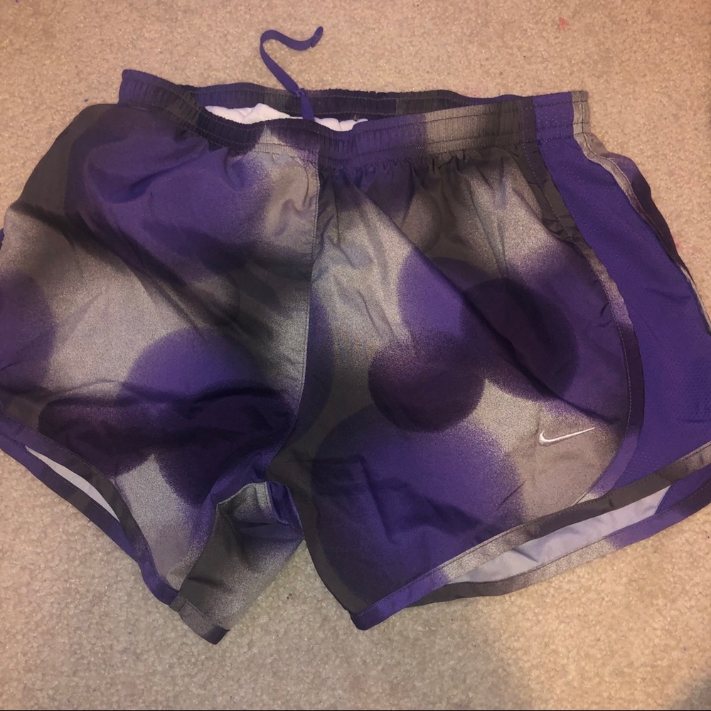 Purple and grey dri fit Nike shorts